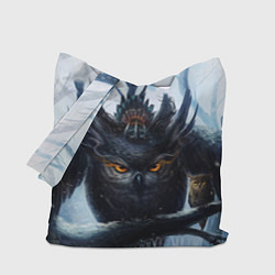 Сумка-шопер Сова, сидящая на ветке, цвет: 3D-принт