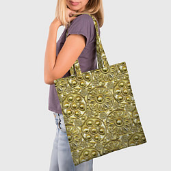 Сумка-шопер Золотая чеканка - текстура, цвет: 3D-принт — фото 2