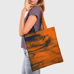 Сумка-шопер Абстрактная оранжевая поверхность и чёрные тени, цвет: 3D-принт — фото 2