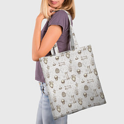 Сумка-шопер Череп и части тела, цвет: 3D-принт — фото 2