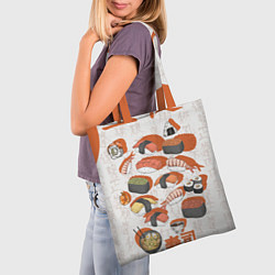 Сумка-шопер Японская еда, цвет: 3D-принт — фото 2
