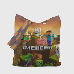Сумка-шопер Алексей Minecraft, цвет: 3D-принт