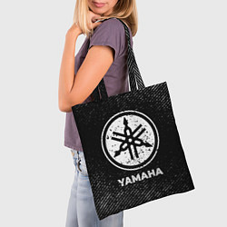 Сумка-шопер Yamaha с потертостями на темном фоне, цвет: 3D-принт — фото 2