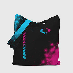 Сумка-шопер SsangYong - neon gradient: надпись, символ, цвет: 3D-принт