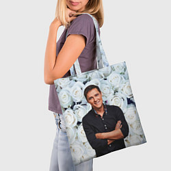 Сумка-шопер Шатунов на фоне роз, цвет: 3D-принт — фото 2