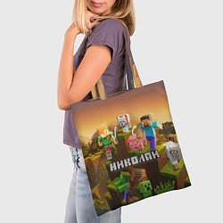 Сумка-шопер Николай Minecraft, цвет: 3D-принт — фото 2