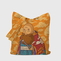 Сумка-шоппер Самурай на фоне японских облаков