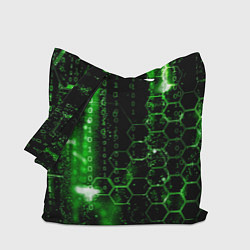 Сумка-шопер Зелёный программный код, цвет: 3D-принт