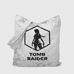 Сумка-шопер Tomb Raider с потертостями на светлом фоне, цвет: 3D-принт