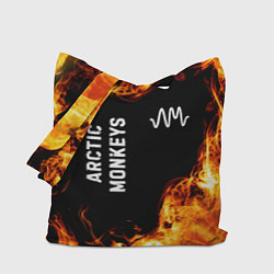 Сумка-шопер Arctic Monkeys и пылающий огонь, цвет: 3D-принт