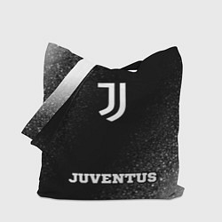 Сумка-шопер Juventus sport на темном фоне: символ, надпись, цвет: 3D-принт