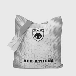 Сумка-шопер AEK Athens sport на светлом фоне: символ, надпись, цвет: 3D-принт