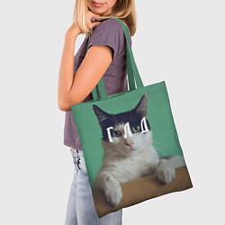 Сумка-шопер Мем с котом - голод, цвет: 3D-принт — фото 2