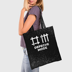 Сумка-шопер Depeche Mode с потертостями на темном фоне, цвет: 3D-принт — фото 2