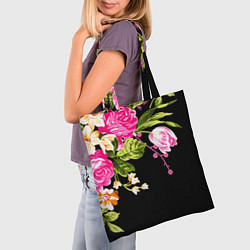 Сумка-шопер Букет цветов, цвет: 3D-принт — фото 2