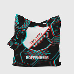 Сумка-шопер Hoffenheim FC в стиле glitch на темном фоне, цвет: 3D-принт