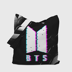 Сумка-шопер BTS - Неоновый логотип, цвет: 3D-принт