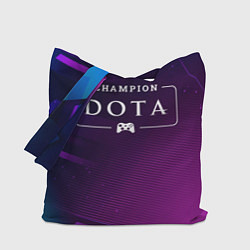 Сумка-шопер Dota gaming champion: рамка с лого и джойстиком на, цвет: 3D-принт