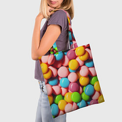 Сумка-шопер Много ярких конфет, цвет: 3D-принт — фото 2