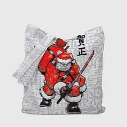 Сумка-шопер Santa Claus Samurai with katana, цвет: 3D-принт