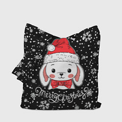 Сумка-шопер Merry Christmas, cute rabbit, цвет: 3D-принт