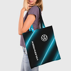 Сумка-шопер Volkswagen неоновые лампы, цвет: 3D-принт — фото 2
