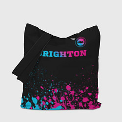 Сумка-шопер Brighton - neon gradient: символ сверху, цвет: 3D-принт