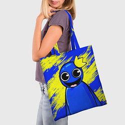 Сумка-шопер Радужные друзья радостный Синий, цвет: 3D-принт — фото 2