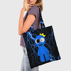 Сумка-шопер Радужные друзья Синий молния, цвет: 3D-принт — фото 2