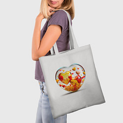 Сумка-шопер Влюблённые сердца - сувенир, цвет: 3D-принт — фото 2