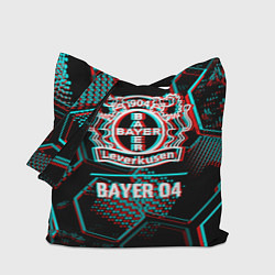 Сумка-шопер Bayer 04 FC в стиле glitch на темном фоне, цвет: 3D-принт