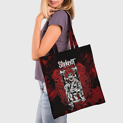 Сумка-шопер Slipknot - скелет, цвет: 3D-принт — фото 2