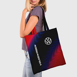 Сумка-шопер Volkswagen красный карбон, цвет: 3D-принт — фото 2