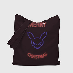 Сумка-шопер Neon christmas bunny, цвет: 3D-принт