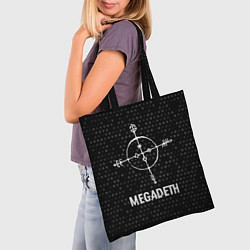 Сумка-шопер Megadeth glitch на темном фоне, цвет: 3D-принт — фото 2