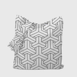 Сумка-шопер Мозаичный чёрно-белый паттерн, цвет: 3D-принт