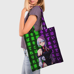 Сумка-шопер Люси и неоновые иероглифы, цвет: 3D-принт — фото 2