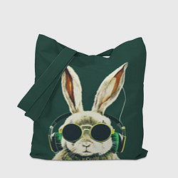 Сумка-шопер Заяц меломан, цвет: 3D-принт
