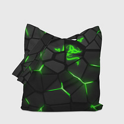 Сумка-шопер Razer green neon, цвет: 3D-принт