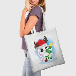 Сумка-шопер Зайка с ёлочкой, цвет: 3D-принт — фото 2