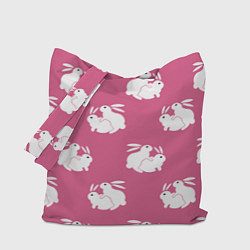 Сумка-шопер Сексуальные кролики на розовом, цвет: 3D-принт