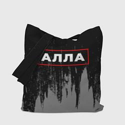 Сумка-шопер Алла - в красной рамке на темном, цвет: 3D-принт