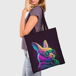 Сумка-шопер Модный кролик в очках, цвет: 3D-принт — фото 2