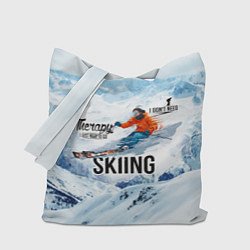 Сумка-шопер Горные лыжи спуск, цвет: 3D-принт