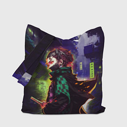 Сумка-шопер Клинок, рассекающий демонов - Киберпанк, цвет: 3D-принт