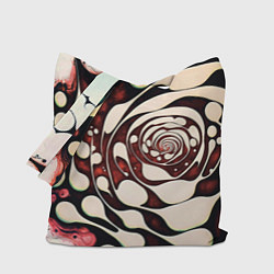 Сумка-шопер Водоворот белых капель в бордовой жидкости, цвет: 3D-принт