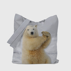 Сумка-шопер Белый медведь разминается, цвет: 3D-принт