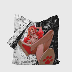 Сумка-шопер Человек бензопила: Пауэр демоница, цвет: 3D-принт