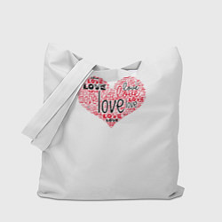 Сумка-шопер День влюбленных, цвет: 3D-принт