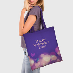 Сумка-шопер Поздравление с днем валентина, цвет: 3D-принт — фото 2